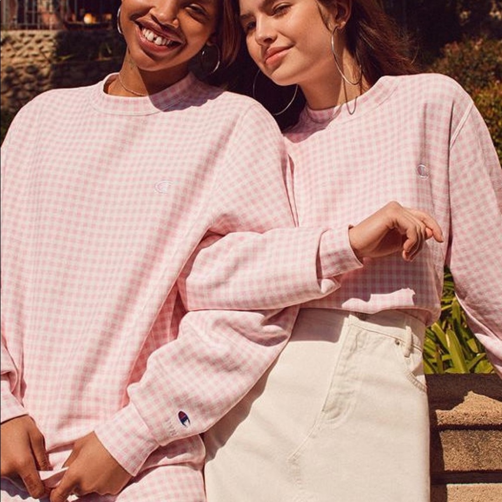 🐙MOVINGSALE🐙 CHAMPION HVN PINK GINGHAM SWEATER